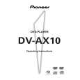 PIONEER DV-AX10/KU/CA Owner's Manual cover photo