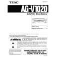 TEAC AG-V1020 Owner's Manual cover photo