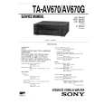 SONY TAAV670/G Service Manual cover photo