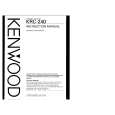 KENWOOD KRC240 Owner's Manual cover photo