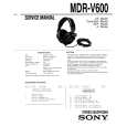 SONY MDR-V600 Service Manual cover photo