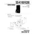 SONY SS-K100 Service Manual cover photo