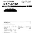 KENWOOD KAC9020 Owner's Manual cover photo