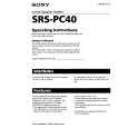 SONY SRSPC40 Owner's Manual cover photo