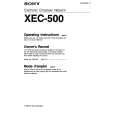SONY XEC-500 Owner's Manual cover photo