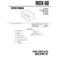 SONY MDX60 Owner's Manual cover photo