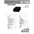 SONY ACF200 Service Manual cover photo