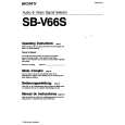 SONY SBV66S Owner's Manual cover photo