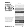 ONKYO DV-SP504 Owner's Manual cover photo