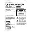 SONY CFS-W430 Owner's Manual cover photo