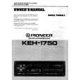 PIONEER KEH1750 Owner's Manual cover photo