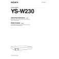 SONY YS-W230 Owner's Manual cover photo