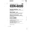 SONY CDX-6020 Owner's Manual cover photo