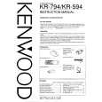 KENWOOD KR594 Owner's Manual cover photo