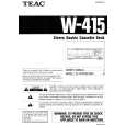 TEAC W415 Owner's Manual cover photo