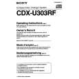 SONY CDX-U303RF Owner's Manual cover photo