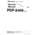 PIONEER PDP-S40S/XTW/E5 Service Manual cover photo