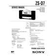 SONY ZS-D7 Owner's Manual cover photo