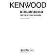 KENWOOD KDC-MP4036U Owner's Manual cover photo