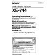 SONY XE-744 Owner's Manual cover photo