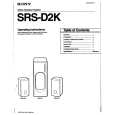 SONY SRS-D2K Owner's Manual cover photo