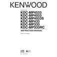 KENWOOD KDC-MP4033 Owner's Manual cover photo