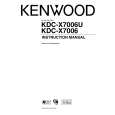 KENWOOD KDC-X7006 Owner's Manual cover photo