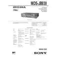 SONY MDS-JB930 Owner's Manual cover photo