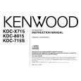 KENWOOD KDCX715 Owner's Manual cover photo