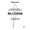 PIONEER MJ-D508/MYXJ Owner's Manual cover photo