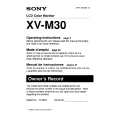 SONY XV-M30 Owner's Manual cover photo