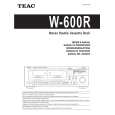 TEAC W600R Owner's Manual cover photo