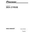 PIONEER DEH-2190UB/XN/ID Owner's Manual cover photo