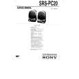 SONY SRSPC20 Owner's Manual cover photo