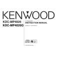 KENWOOD KDC-MP4026 Owner's Manual cover photo