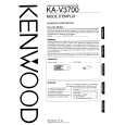 KENWOOD KA-V3700 Owner's Manual cover photo