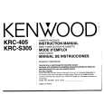 KENWOOD KRC405 Owner's Manual cover photo