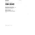 SONY XM-3040 Owner's Manual cover photo