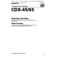 SONY CDX-65 Owner's Manual cover photo