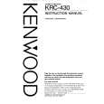 KENWOOD KRC430 Owner's Manual cover photo