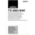 ONKYO TX-860 Owner's Manual cover photo