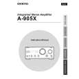 ONKYO A905X Owner's Manual cover photo