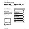 SONY KPR-46EX25 Owner's Manual cover photo