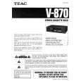 TEAC V870 Owner's Manual cover photo