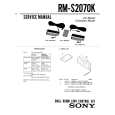 SONY RM-S2070K Service Manual cover photo