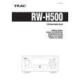 TEAC RWH500 Owner's Manual cover photo