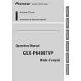 PIONEER GEX-P6400TVP Owner's Manual cover photo