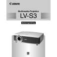 CANON LV-S3 Owner's Manual cover photo