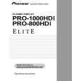 PIONEER PRO-800HDI/LUCXC Owner's Manual cover photo