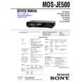 SONY MDS-JE500 Owner's Manual cover photo